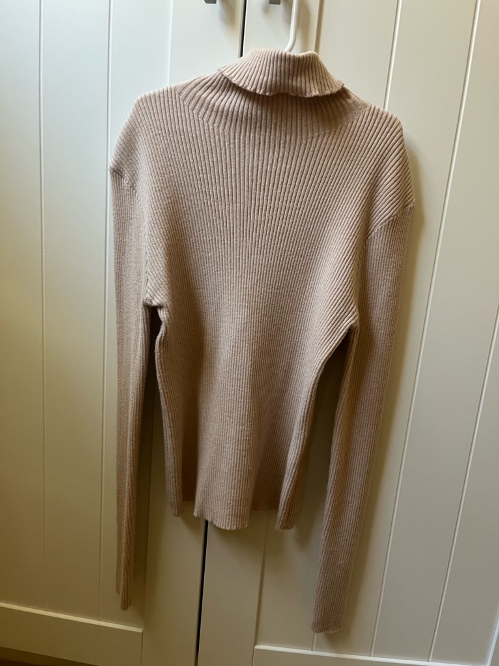 Shein Beige Ribbed Turtleneck Sweater - Women